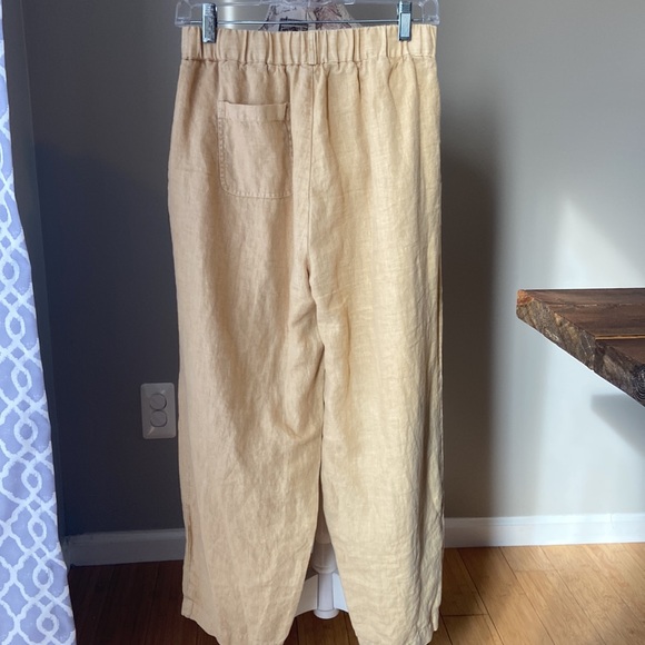 Poetry Cropped Trousers Garment-Dyed Linen in Buttermilk Cream Yellow Lagenlook - Picture 6 of 11